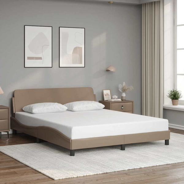 Bettgestell Cappuccino-Braun 160x200 cm Kunstleder