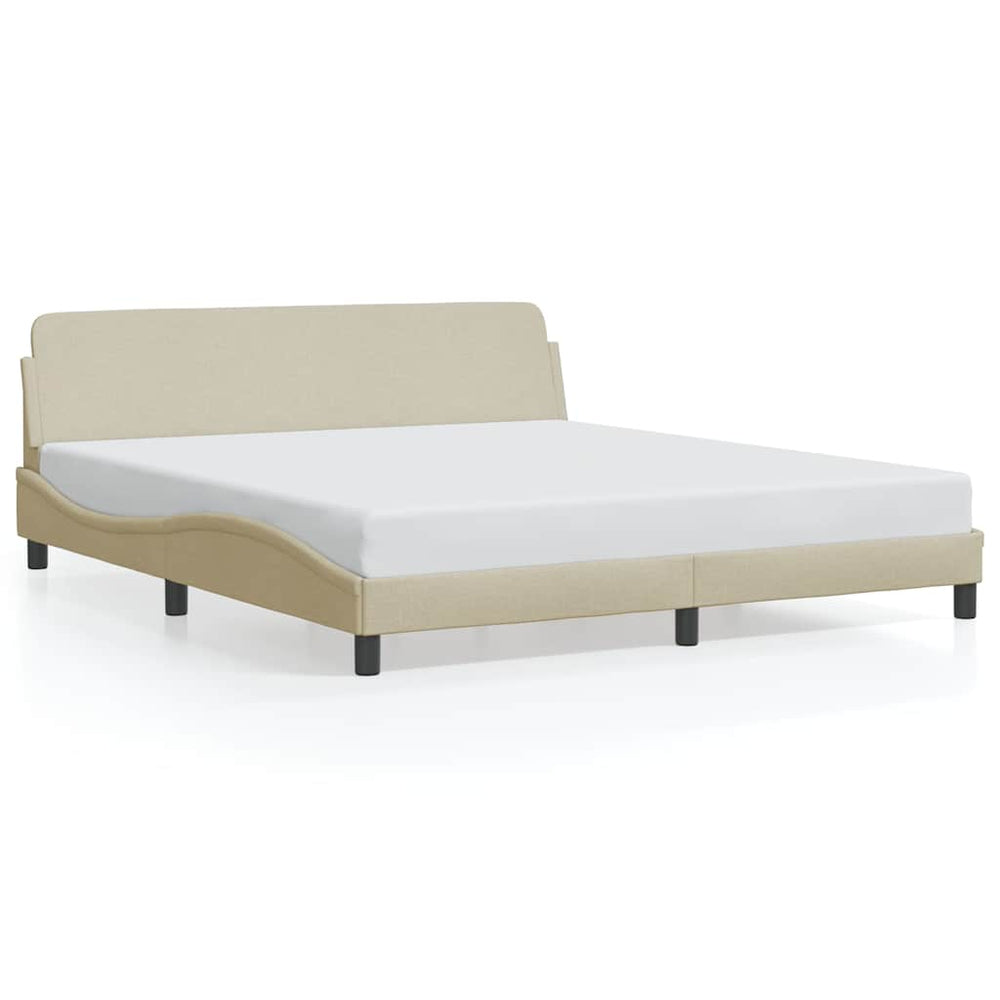 Bettgestell Creme 180x200 cm Stoff