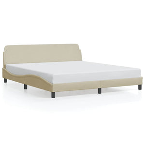 Bettgestell Creme 180x200 cm Stoff