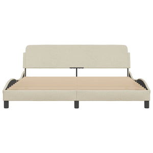 Bettgestell Creme 180x200 cm Stoff