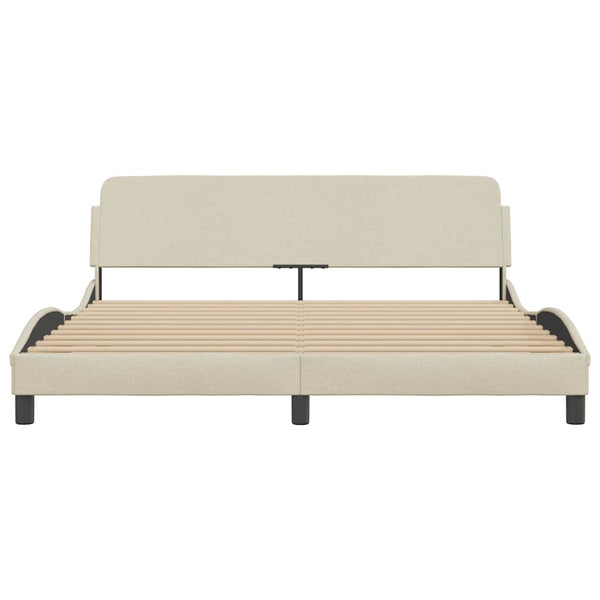 Bettgestell Creme 180x200 cm Stoff