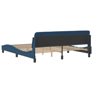 Bettgestell Blau 180x200 cm mit Kopfteil