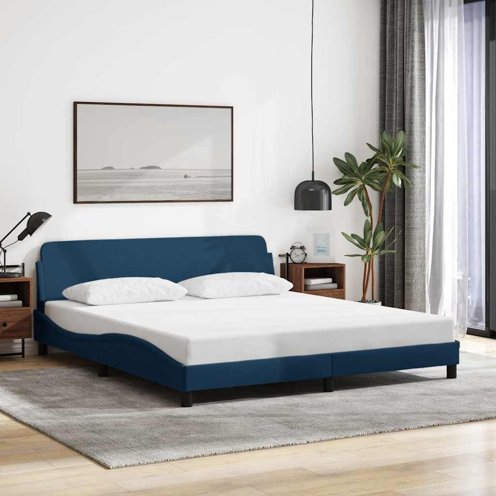 Bettgestell Blau 180x200 cm mit Kopfteil