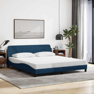 Bettgestell Blau 180x200 cm mit Kopfteil