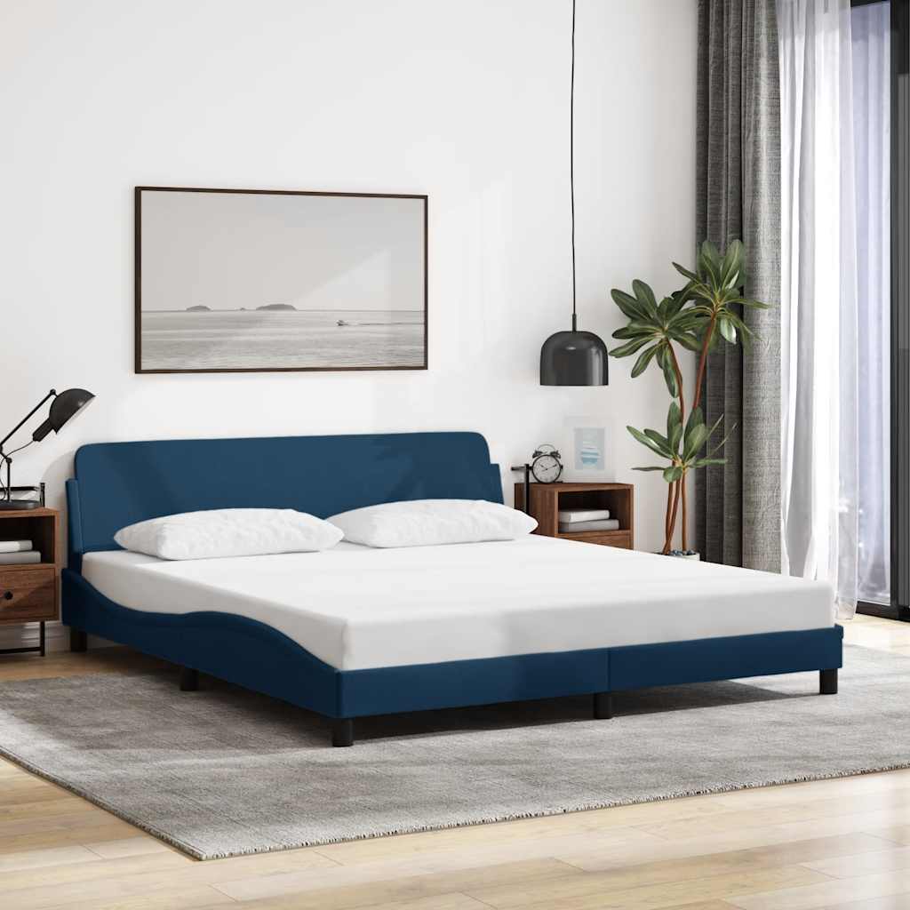 Bettgestell Blau 180x200 cm mit Kopfteil
