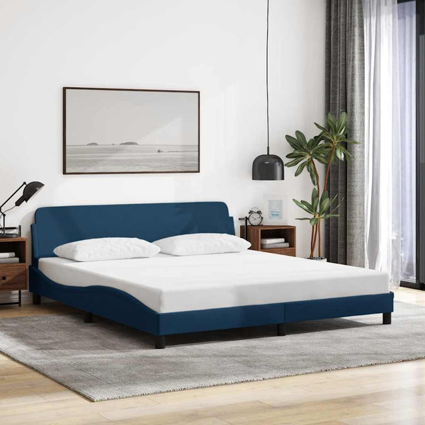 Bettgestell Blau 180x200 cm mit Kopfteil