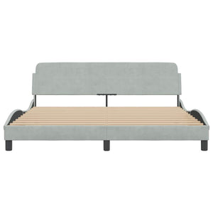 Bettgestell Dover Hellgrau Samt 180x200 cm