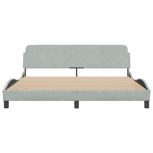Bettgestell Dover Hellgrau Samt 180x200 cm