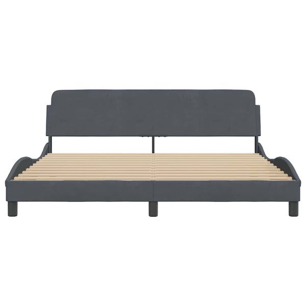 Bettgestell Dover Dunkelgrau Samt 180x200 cm