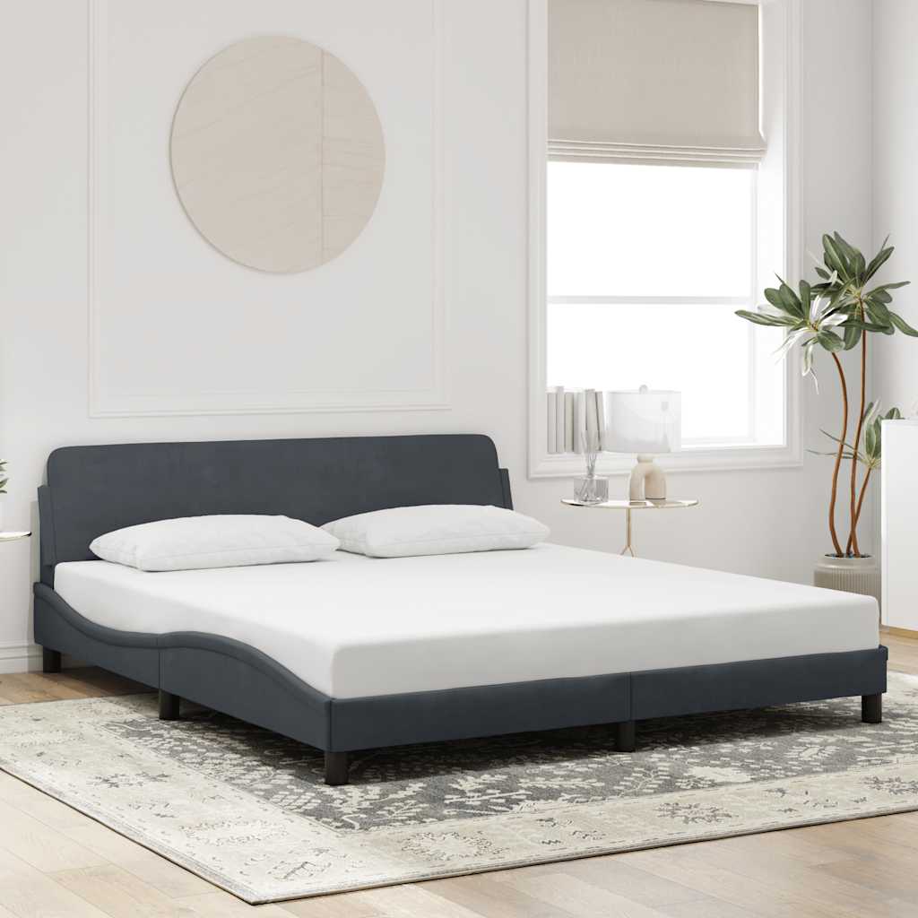 Bettgestell Dover Dunkelgrau Samt 180x200 cm