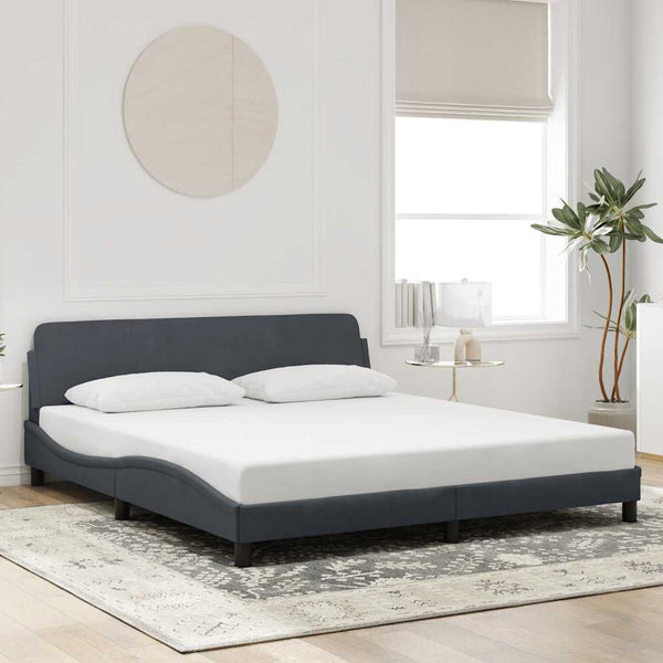 Bettgestell Dover Dunkelgrau Samt 180x200 cm