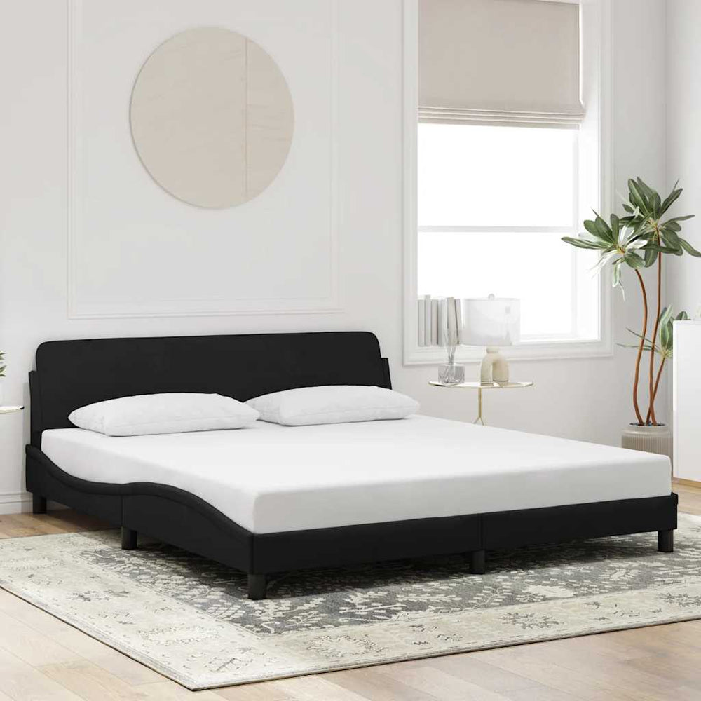 Schwarzes Samt Bettgestell 180x200 cm