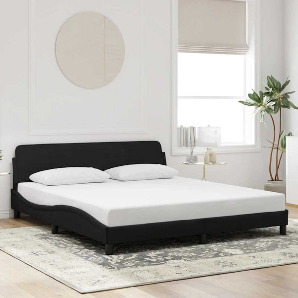 Schwarzes Samt Bettgestell 180x200 cm