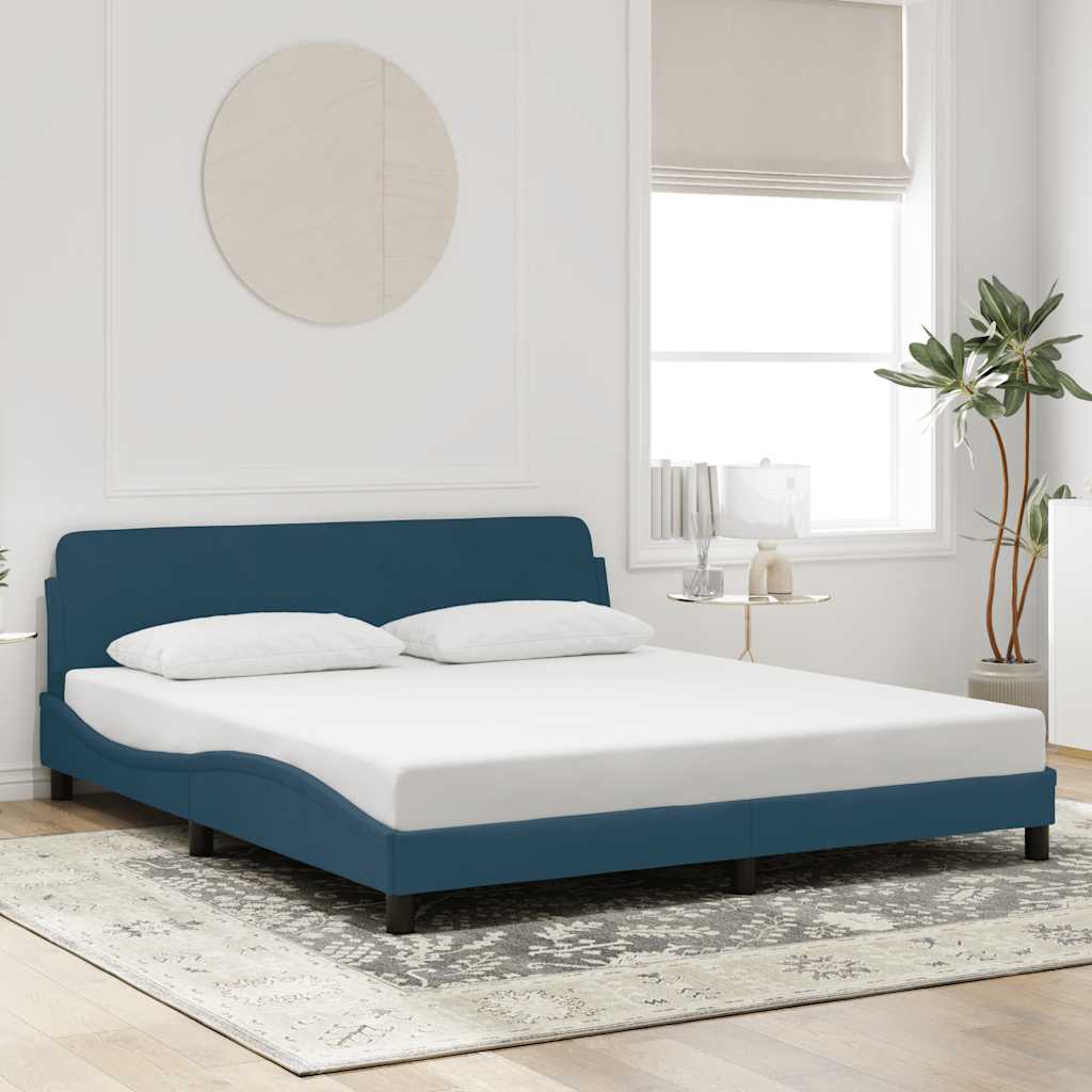 Bettgestell Blau Samt 180x200 cm