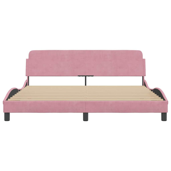 Bettgestell Rosa Samt 180x200 cm