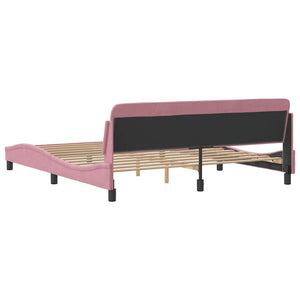 Bettgestell Rosa Samt 180x200 cm