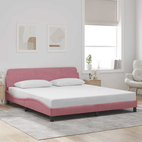 Bettgestell Rosa Samt 180x200 cm