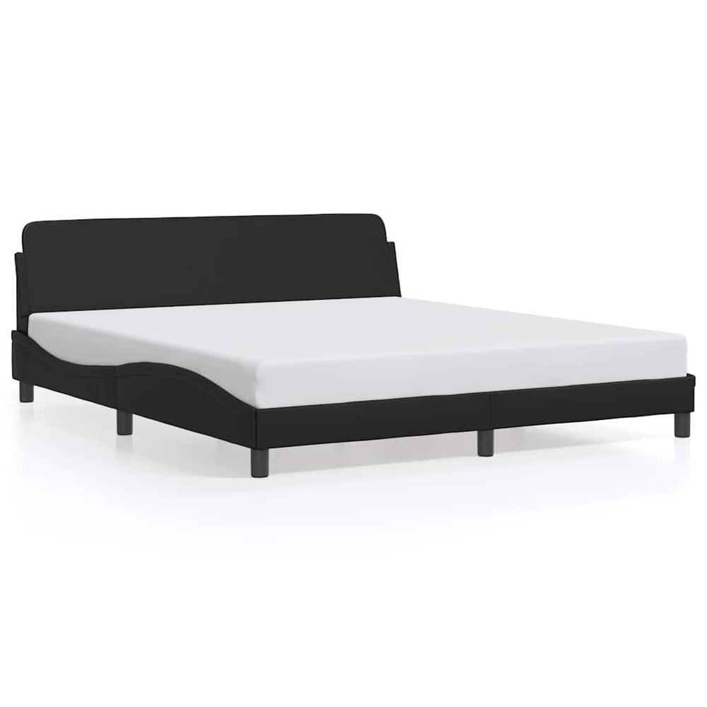 Bettgestell Dover 180x200 cm Schwarz Kunstleder