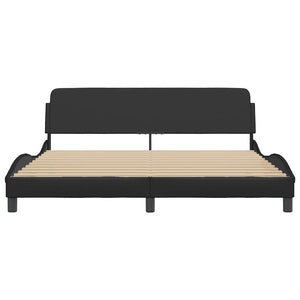 Bettgestell Dover 180x200 cm Schwarz Kunstleder