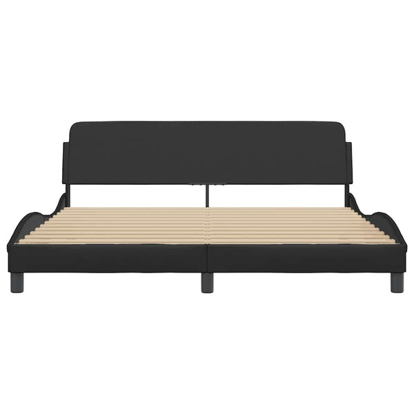 Bettgestell Dover 180x200 cm Schwarz Kunstleder