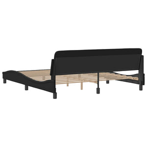 Bettgestell Dover 180x200 cm Schwarz Kunstleder