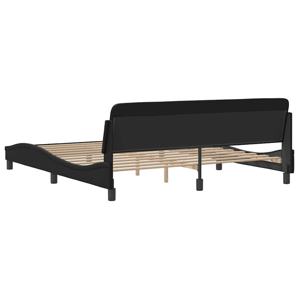 Bettgestell Dover 180x200 cm Schwarz Kunstleder