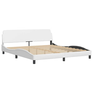 Bettgestell Dover Weiß 180x200 cm Kunstleder