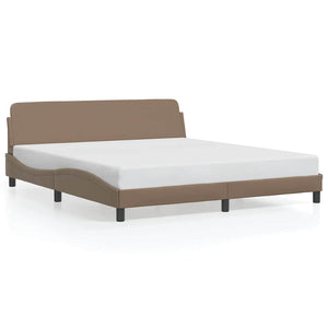 Bettgestell 180x200 cm Cappuccino-Braun Kunstleder