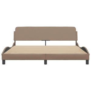 Bettgestell 180x200 cm Cappuccino-Braun Kunstleder