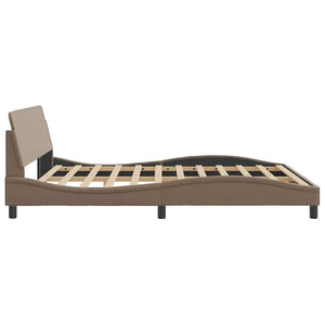 Bettgestell 180x200 cm Cappuccino-Braun Kunstleder