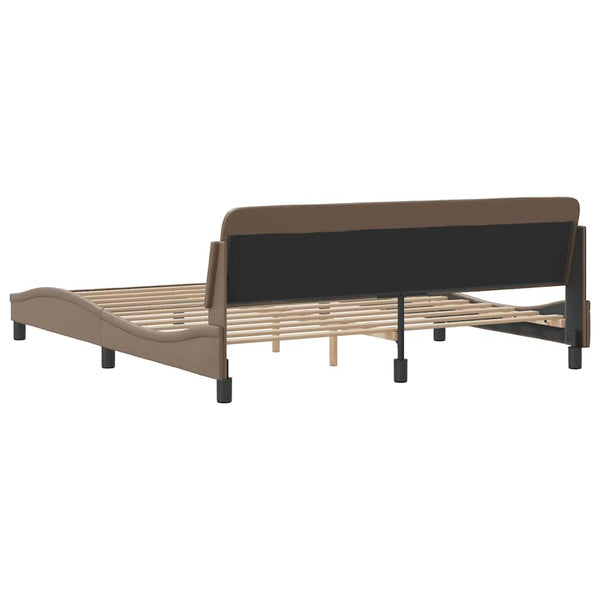 Bettgestell 180x200 cm Cappuccino-Braun Kunstleder