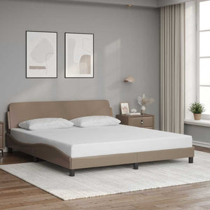 Bettgestell 180x200 cm Cappuccino-Braun Kunstleder