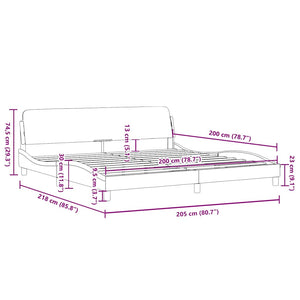 Bettgestell Dover Hellgrau 200x200 cm