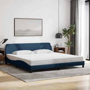 Bettgestell Blau 200x200 cm Stoff