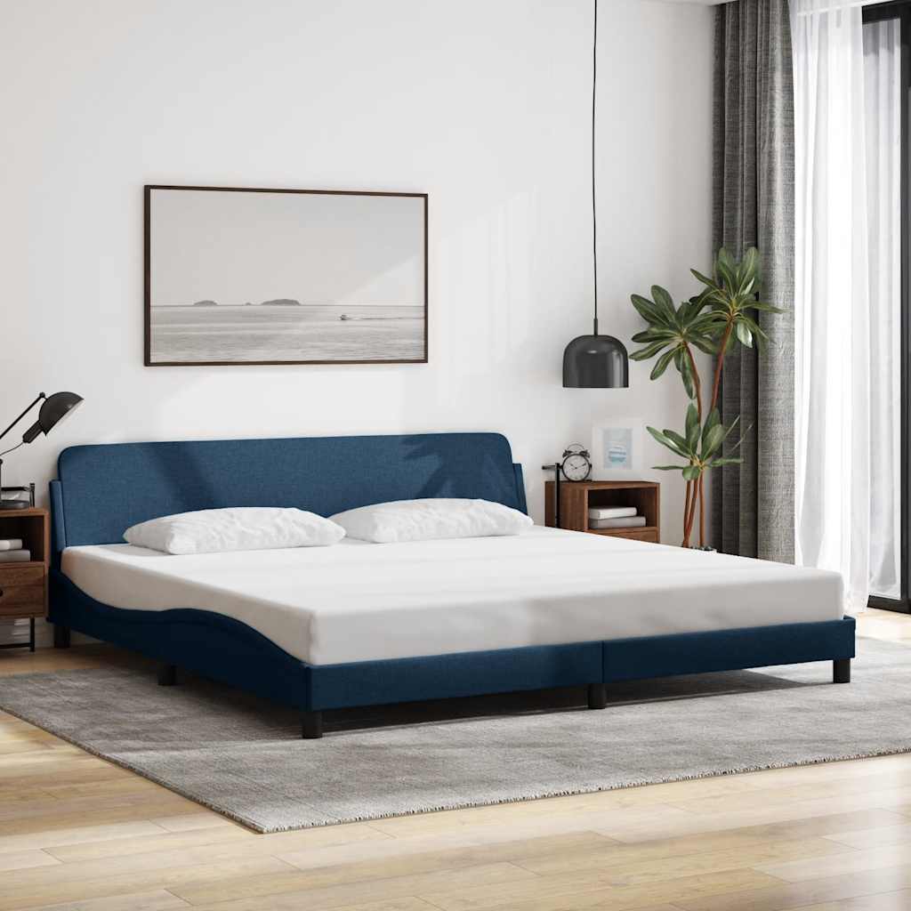 Bettgestell Blau 200x200 cm Stoff
