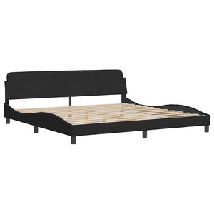 Bettgestell Schwarz Samt 200x200 cm