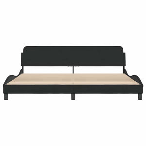 Bettgestell Schwarz Samt 200x200 cm