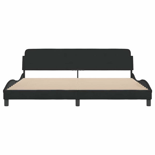 Bettgestell Schwarz Samt 200x200 cm
