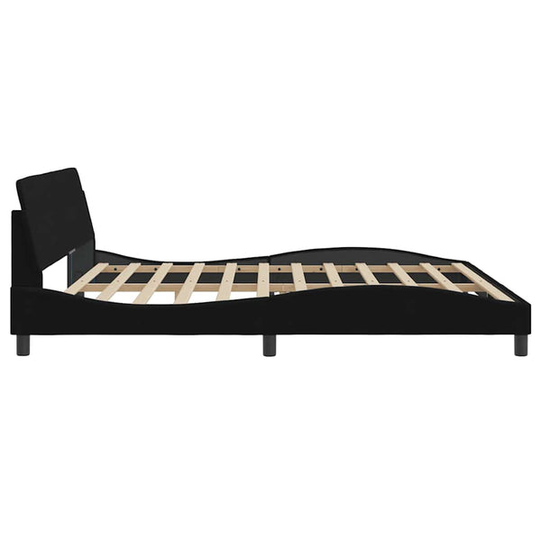 Bettgestell Schwarz Samt 200x200 cm