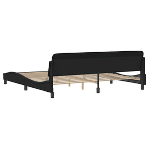 Bettgestell Schwarz Samt 200x200 cm