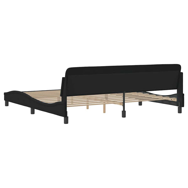 Bettgestell Schwarz Samt 200x200 cm