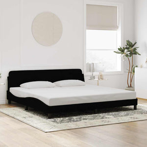 Bettgestell Schwarz Samt 200x200 cm