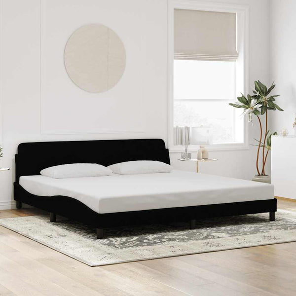 Bettgestell Schwarz Samt 200x200 cm