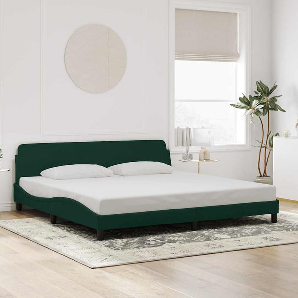 Dunkelgrünes Samt Bettgestell 200x200 cm