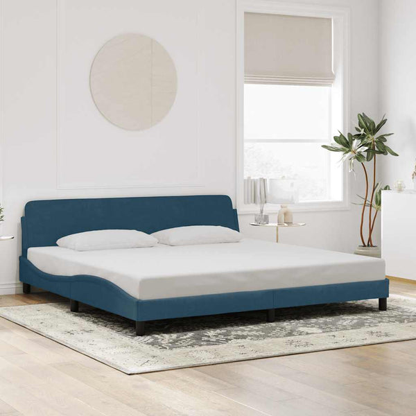 Bettgestell Samt Blau 200x200 cm