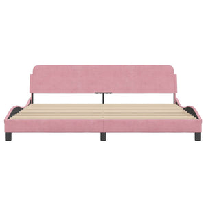 Bettgestell Rosa Samt 200x200 cm