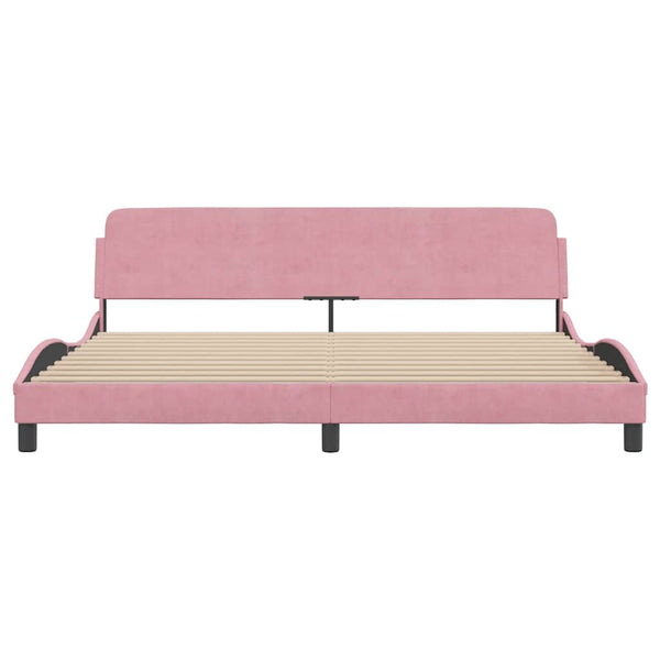 Bettgestell Rosa Samt 200x200 cm