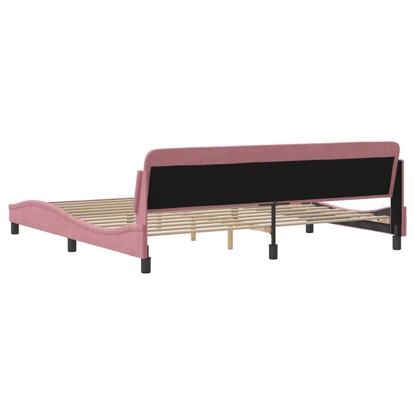 Bettgestell Rosa Samt 200x200 cm