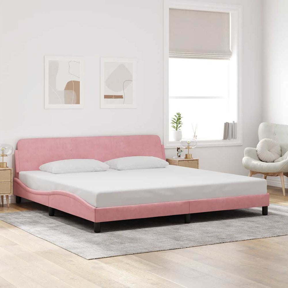 Bettgestell Rosa Samt 200x200 cm