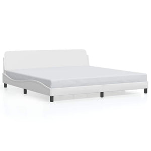 Bettgestell Dover Weiß 200x200 cm Kunstleder